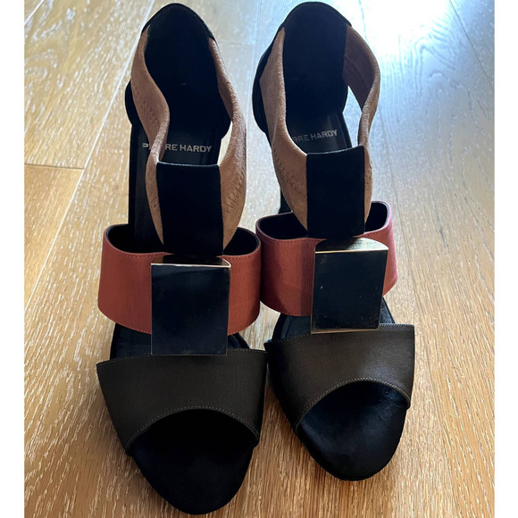 Pierre Hardy Suede Colorblock Pattern Sandals used - Picture 11 of 15
